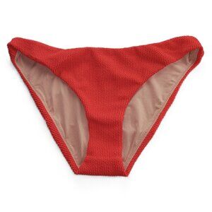 J. Crew Women's Scrunchie Hipster Bikini Bottom Size Large Vivid Flame Swim